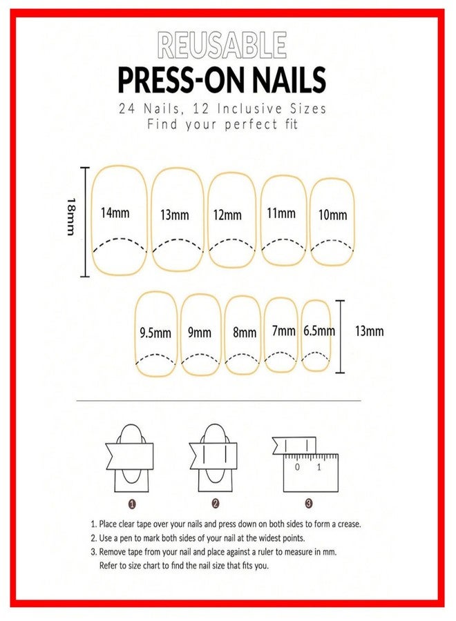NBNTGH Red Press on Nails Chrome Nail Press ons Short Square Glue on Nail Heart Fake Nails Glossy Full Cover for Women Girls Manicure 24Pcs - Image 5